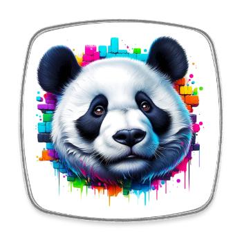 Panda - Magnet carré - blanc - Devant