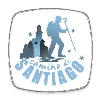 Camino de Santiago, Camino de Santiago - Square fridge magnet - white - Front
