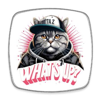 BKH Britisch Kurzhaar Katze getigert Gangster - Viereckiger Kühlschrankmagnet - Weiß - Vorne