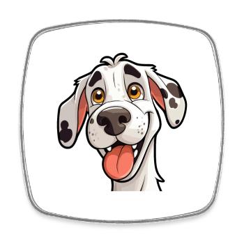 Dalmatien chien race aquarelle dessin animé Kawaii Clip - Magnet carré - blanc - Devant