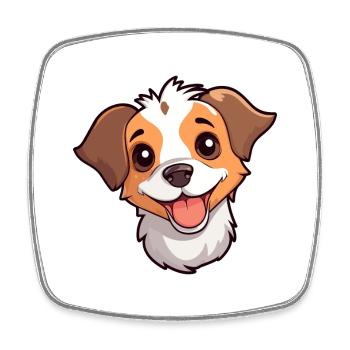 Cirnechi Dell Etna Dog Breed Watercolor Cartoon Ka - Square fridge magnet - white - Front