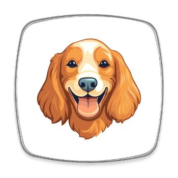 Cocker Épagneul chien race aquarelle dessin animé Kawaii - Magnet carré - blanc - Devant