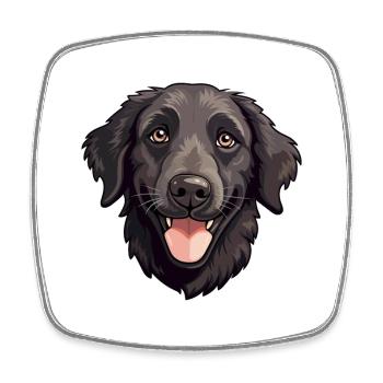 Curly Coated Retriever Dog Breed Watercolor Cartoo - Square fridge magnet - white - Front