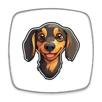 Dackel Hund Rasse Aquarell Cartoon Kawaii Clip - Viereckiger Kühlschrankmagnet - Weiß - Vorne