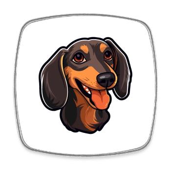Dackel Hund Rasse Aquarell Cartoon Kawaii Clip - Viereckiger Kühlschrankmagnet - Weiß - Vorne