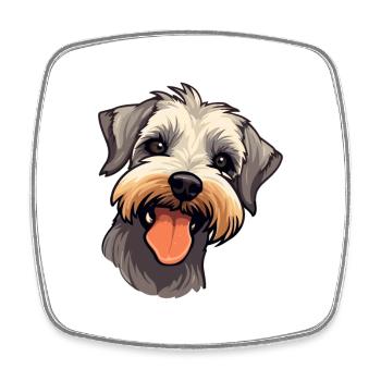 Cesky Terrier Hunderasse Aquarell Karikatur Kawaii - Viereckiger Kühlschrankmagnet - Weiß - Vorne