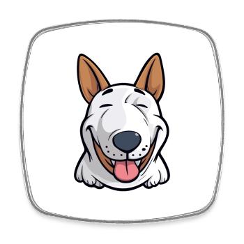 Bull Terrier chien race aquarelle dessin animé Kawaii C - Magnet carré - blanc - Devant