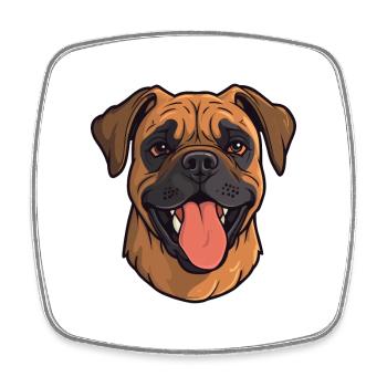 Bullmastiff chien race aquarelle dessin animé kawaii cl - Magnet carré - blanc - Devant
