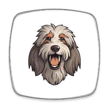 Bergamasco Schäferhund Hund Rasse Aquarell Karikatur K - Viereckiger Kühlschrankmagnet - Weiß - Vorne