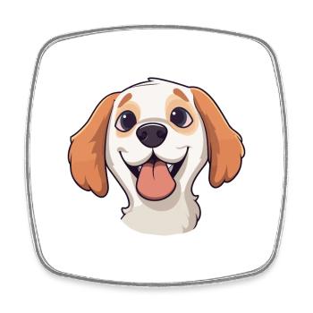 Bouviers Des Flandre race chien aquarelle dessin animé - Magnet carré - blanc - Devant