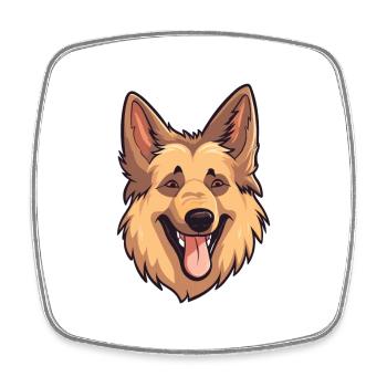 Belgische Tervuren-Hunderasse Aquarell-Karikatur Kawa - Viereckiger Kühlschrankmagnet - Weiß - Vorne