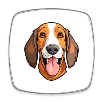 Amerikanisch Englisch Coonhound Hunderasse Aquarell ca - Viereckiger Kühlschrankmagnet - Weiß - Vorne