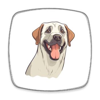 Anatolian Shepherd Dog Breed Watercolor Cartoon Ka - Square fridge magnet - white - Front