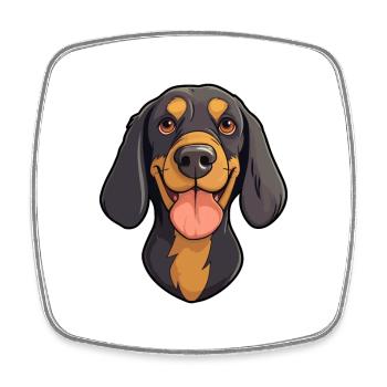 Noir et Tan Coonhound chien race aquarelle Carto - Magnet carré - blanc - Devant