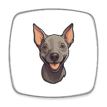 American Hairless Terrier Hunderasse Aquarell Auto - Viereckiger Kühlschrankmagnet - Weiß - Vorne