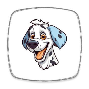 Dalmatien chien race aquarelle dessin animé Kawaii Clip - Magnet carré - blanc - Devant