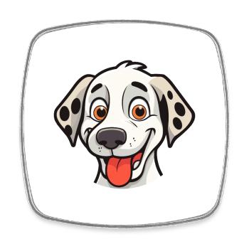 Dalmatien chien race aquarelle dessin animé Kawaii Clip - Magnet carré - blanc - Devant