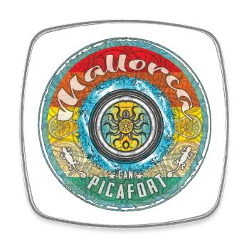 Mallorca Balearic Islands can picafort - Square fridge magnet - white - Front