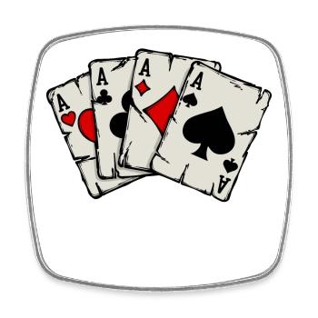 Jeux d’argent Casino Poker Jeu de cartes Jeux d’argent Poker - Magnet carré - blanc - Devant