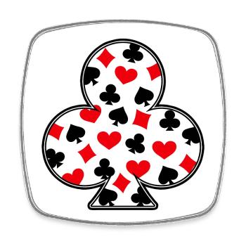 Poker Jeux d’argent Casino Jeux de cartes Jeux d’argent Poker - Magnet carré - blanc - Devant