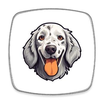 Setter anglais chien race aquarelle dessin animé Kawaii - Magnet carré - blanc - Devant