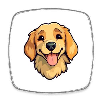 Golden Retriever Hunderasse Aquarell Karikatur Kawa - Viereckiger Kühlschrankmagnet - Weiß - Vorne