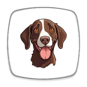 Deutsch Kurzhaar Vorstehhund Rasse Aquarell ca - Viereckiger Kühlschrankmagnet - Weiß - Vorne