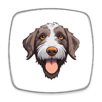 Deutsches drahthaariges Pointer-Hund-Rasse-Aquarell-Auto - Viereckiger Kühlschrankmagnet - Weiß - Vorne