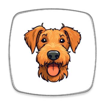 Irish Terrier Hunderasse Aquarell Karikatur Kawaii - Viereckiger Kühlschrankmagnet - Weiß - Vorne