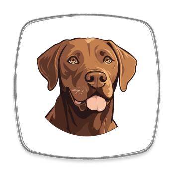 Labrador Retriever Dog Breed Watercolor Cartoon Ka - Square fridge magnet - white - Front