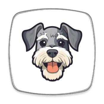 Miniatur Schnauzer Hund Rasse Aquarell Cartoon K - Viereckiger Kühlschrankmagnet - Weiß - Vorne