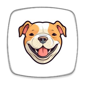 Pitbull chien race aquarelle dessin animé Kawaii Clipar - Magnet carré - blanc - Devant