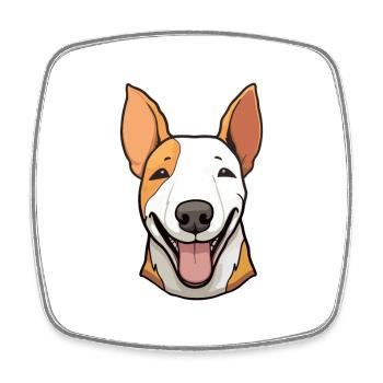 Miniature Bull Terrier Dog Breed Watercolor Cartoo - Square fridge magnet - white - Front