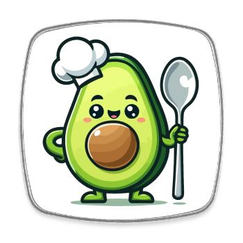 Chefkoch Avocuddle: Das Genie der Gourmet-Guacamole - Viereckiger Kühlschrankmagnet - Weiß - Vorne