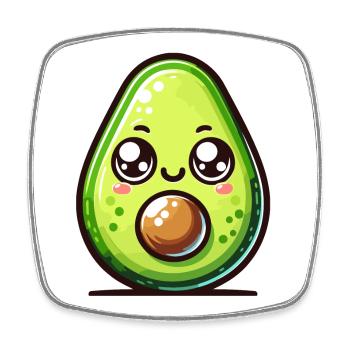 Avocado Adore : La tranche de vie la plus mignonne - Magnet carré - blanc - Devant