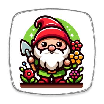 Gnome’s Garden: The Blooming Keepe - Square fridge magnet - white - Front