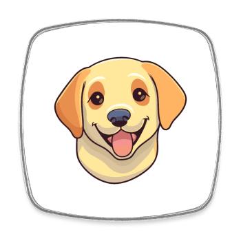Labrador Retriever Dog Breed Watercolor Cartoon Ka - Square fridge magnet - white - Front