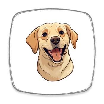 Labrador Retriever Dog Breed Watercolor Cartoon Ka - Square fridge magnet - white - Front