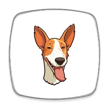 Ibizan-Jagdhund-Rasse Aquarell-Karikatur Kawaii C - Viereckiger Kühlschrankmagnet - Weiß - Vorne