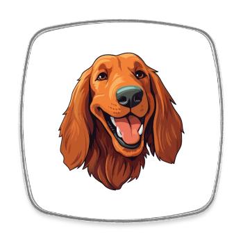 Irischer Setter Hund Rasse Aquarell Karikatur Kawaii C - Viereckiger Kühlschrankmagnet - Weiß - Vorne