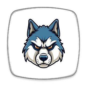 Husky chien race aquarelle dessin animé Kawaii Clipart - Magnet carré - blanc - Devant