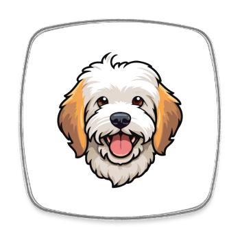 Havanais chien race aquarelle dessin animé Kawaii Clipa - Magnet carré - blanc - Devant