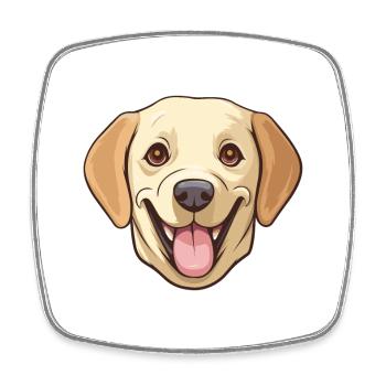 Labrador Retriever Dog Breed Watercolor Cartoon Ka - Square fridge magnet - white - Front