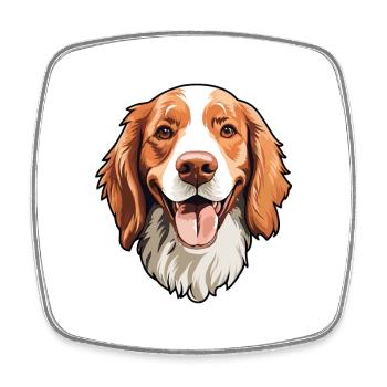 Irischer roter und weißer Setter Hund Rasse Aquarell ca - Viereckiger Kühlschrankmagnet - Weiß - Vorne