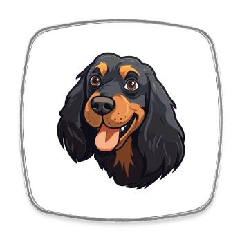 Gordon Setter chien race aquarelle dessin animé Kawaii - Magnet carré - blanc - Devant