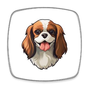 Anglais Toy Spaniel Chien Race Aquarelle Dessin Animé K - Magnet carré - blanc - Devant