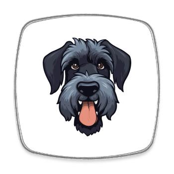 Riesenschnauzer Hunderasse Aquarell Cartoon Kawai - Viereckiger Kühlschrankmagnet - Weiß - Vorne