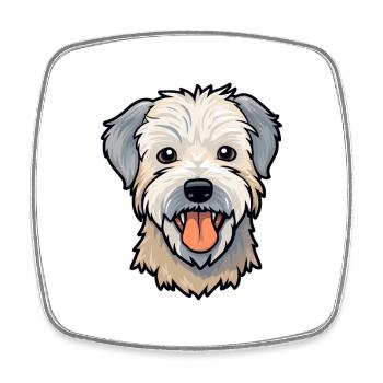 Glen Of Imaal Terrier chien race aquarelle dessin animé - Magnet carré - blanc - Devant