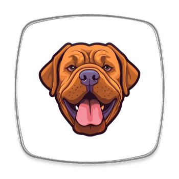 Dogues De Bordeaux race chien aquarelle dessin animé Ka - Magnet carré - blanc - Devant