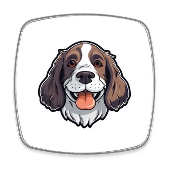 English Springer Spaniel Hunderasse Aquarellwagen - Viereckiger Kühlschrankmagnet - Weiß - Vorne